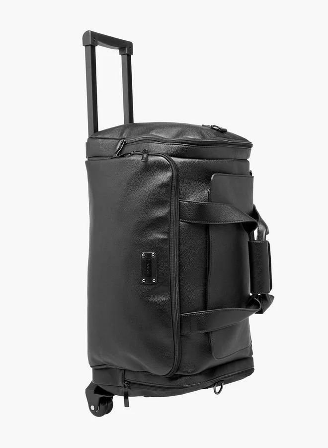 Wave BLACK Textured Softcase Trolley Bag With Retractable Handle for Men | Best Price UAE